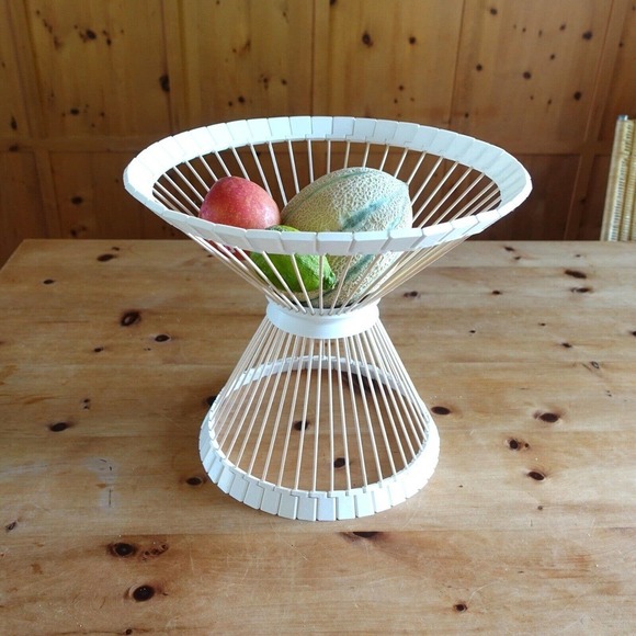 Art Deco Style 3d Printed Bowl Wooden Skewer Pedestal Fruit Bowl Wind - Picture 1 of 5